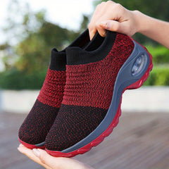 Women's Knit Sock Sneakers Slip On Platform Shoes Lightweight Sports