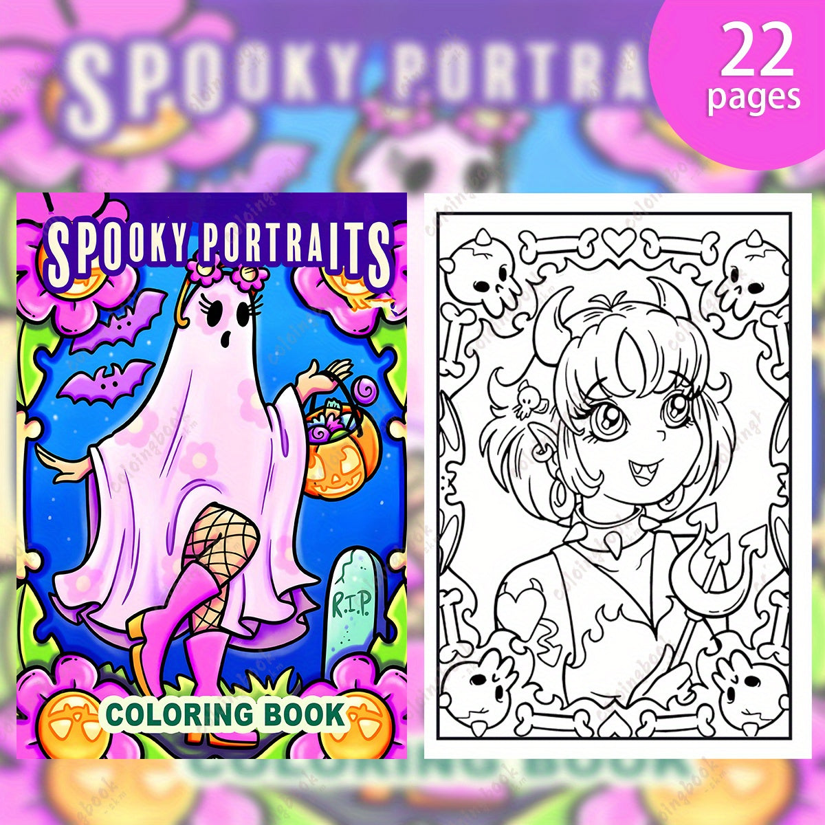 Deluxe Creepy Portrait Painting Coloring Book - Upgraded Edition