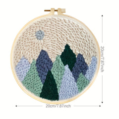 Mountain Pattern Punch Needle Starter Kit DIY Embroidery Kits With Instruction