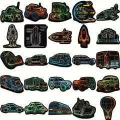 50pcs Neon Line Graffiti Stickers for Books Guitars Skateboards