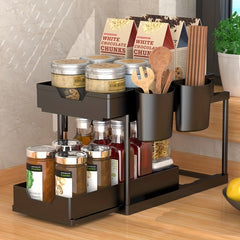 Pull out Seasoning Rack Desktop Storage Kitchen Under Sink Shelf