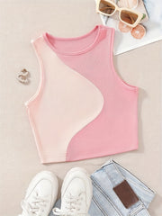 Sleeveless Casual Block Tank Top Summer Women's Clothing