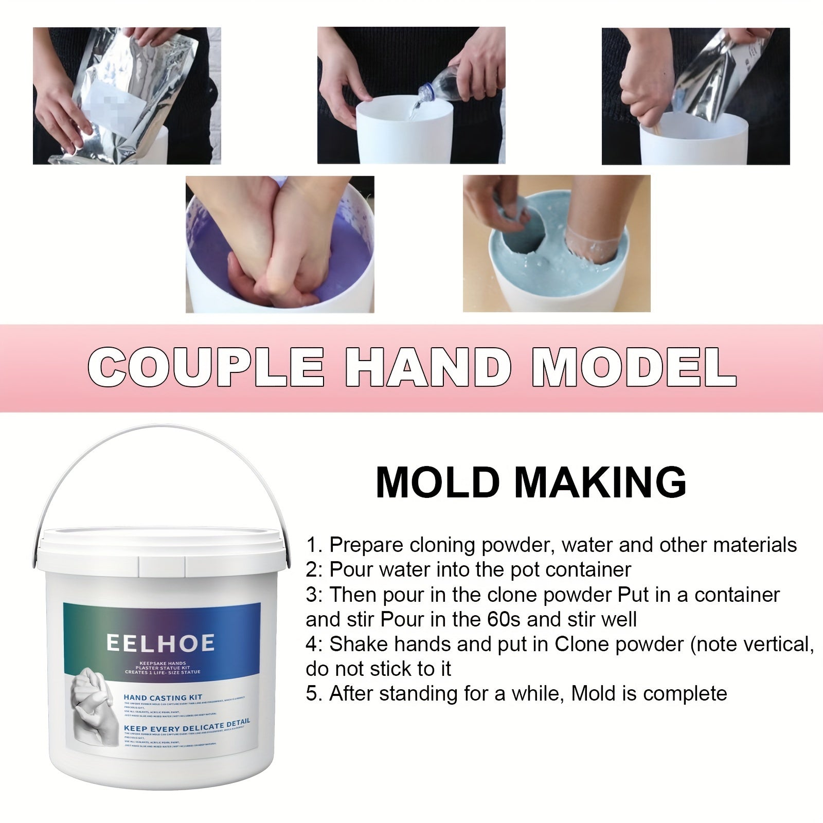 DIY Hand Casting Kit For Couples Plaster Hand Mold Casting Kit
