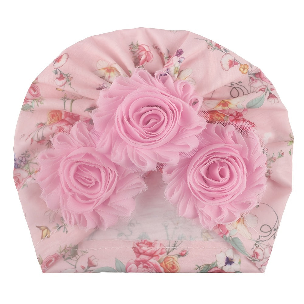 Floral Print Baby Headscarf, 0-3 Years Old