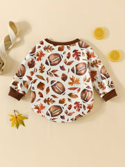 Baby Pumpkin Turkey Print Jumpsuit for 0-2 Years