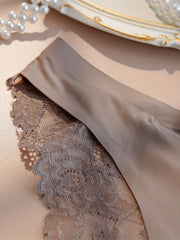 Contrast Lace Solid Panties Sexy High Stretch Plus Size