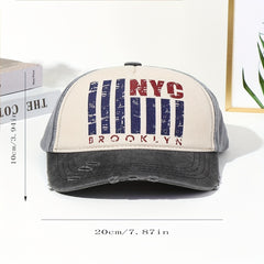 Graffiti Print Washed Retro Baseball Cap