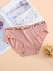 4pcs Soft Mid Waist Briefs Panties Pack