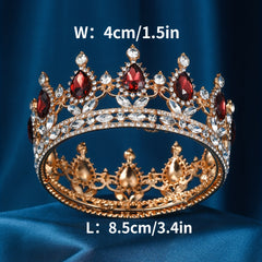 Crystal Ruby Tiara Wedding Bridal Crown Head Jewelry