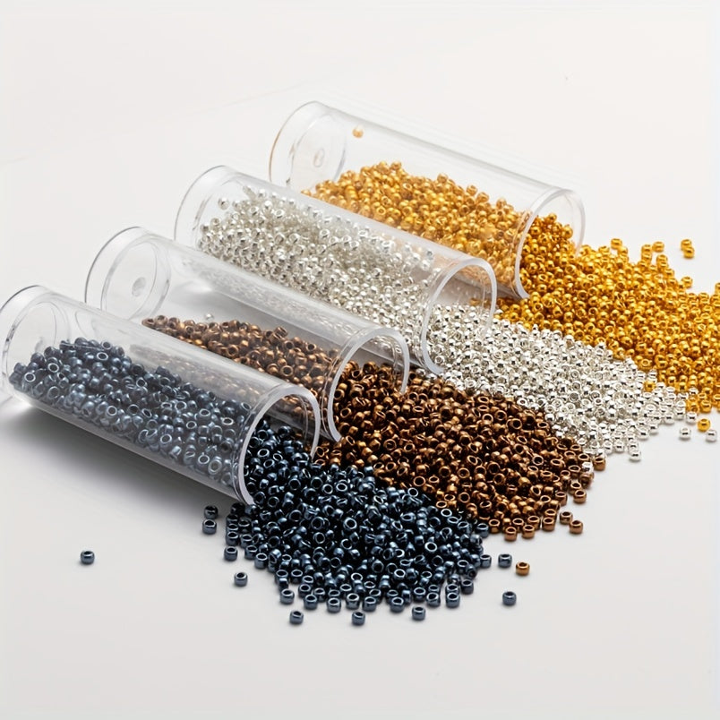 450Pcs Metallic Round Glass Seed Beads 11/0 2.0MM Pony Beads Plated