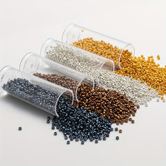 450Pcs Metallic Round Glass Seed Beads 11/0 2.0MM Pony Beads Plated