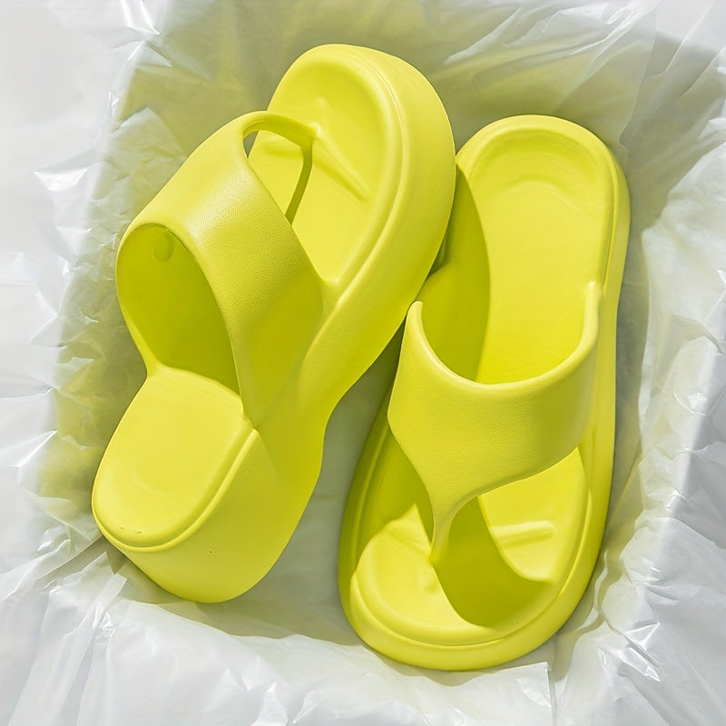 Women's Solid Flip Flops Casual Clip Toe Summer Sandals Lightweight Beach Shoes