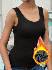 Women's Thermal Sleeveless Top Soft Crew Neck