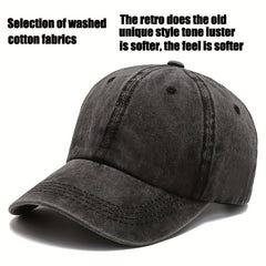 Washed Cotton Baseball Cap Casual Letter Printed Sun Protection Hat