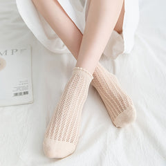 8 Pairs Lightweight Cutout Mesh Ankle Socks Women's Stockings