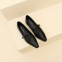 Chunky Low Heel Mary Shoes Buckle Strap Comfortable Walking Shoes