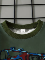 Boy's Camo 2pcs Sweatshirt & Sweatpants Set OFF ROAD Print Top