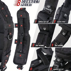 Molle Backpack Shoulder Strap Pouch with Zipper Pocket