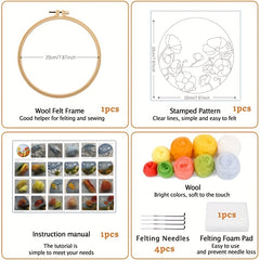 DIY Wool Felting Painting Embroidery Frame Needle Wool Painting Picture 20x20cm