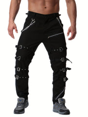 Men's Vintage Cargo Pants Zipper Cotton Casual Trousers