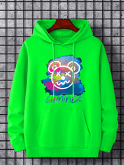 Bear Print Hoodie Men's Casual Graphic Pullover Sweatshirt