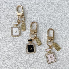 3pcs Rhinestone Perfume Bottle Keychain Key Ring Purse Bag Charm