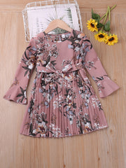 Floral Flare Long Sleeve Dress for Girls