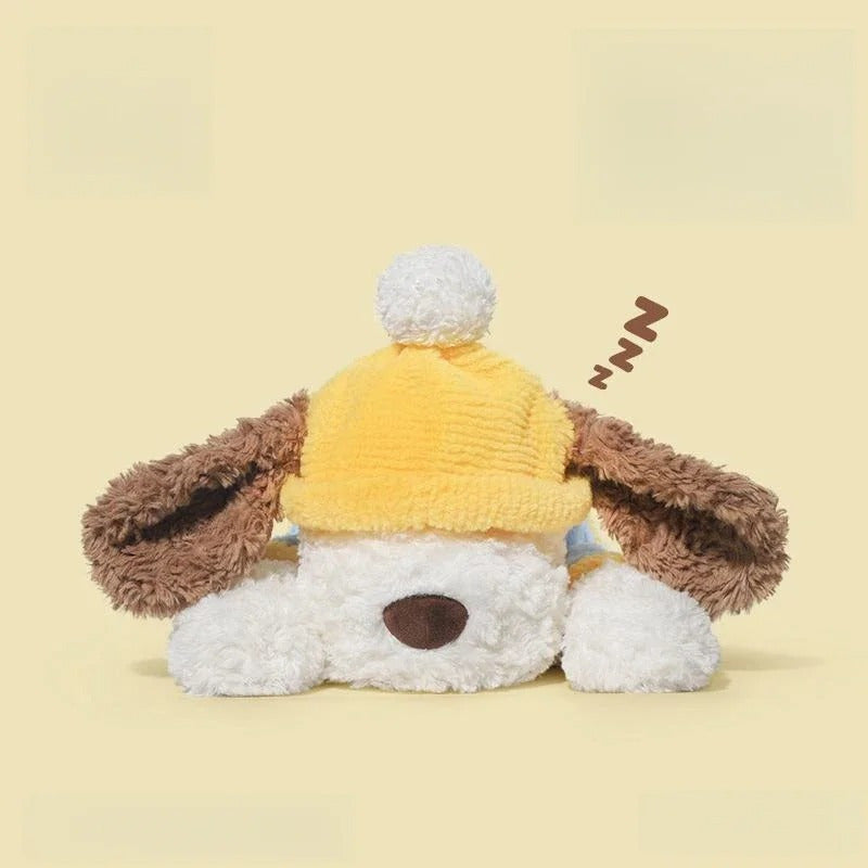 Cartoon Dog Plush Toy Yellow Hat Soft Stuffed Animal Mixed Colors