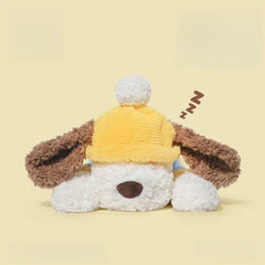 Cartoon Dog Plush Toy Yellow Hat Soft Stuffed Animal Mixed Colors