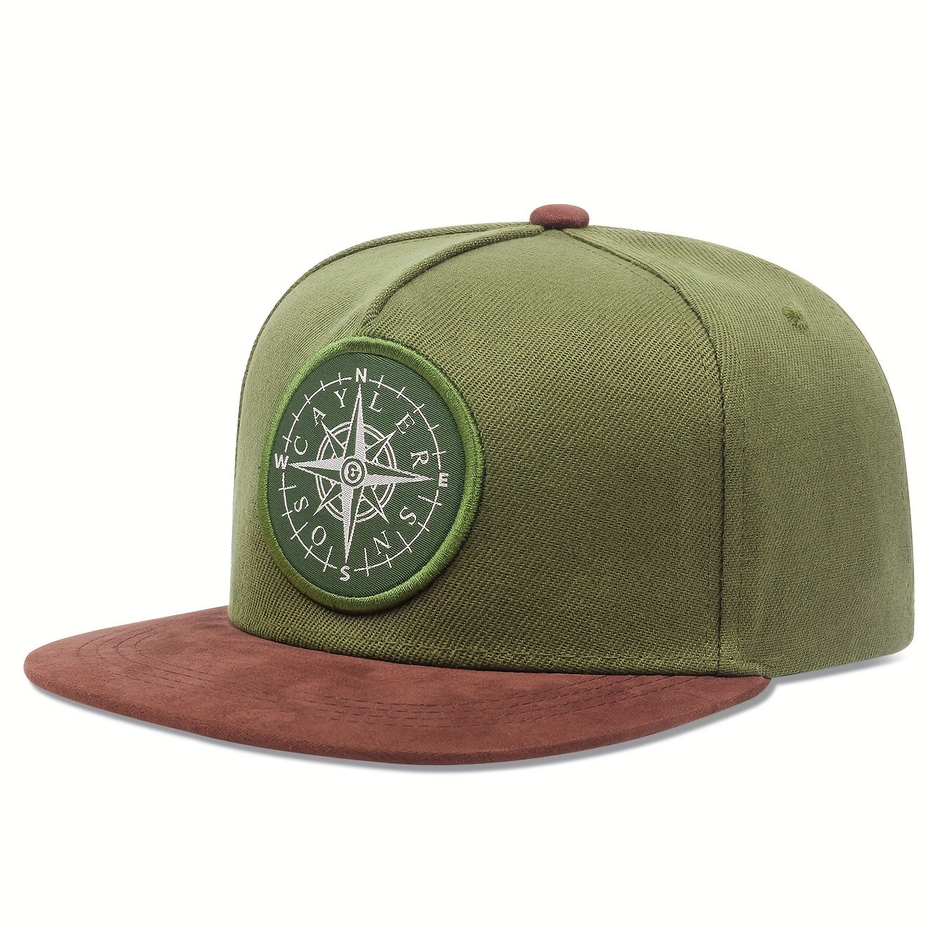 Compass Embroidery Patch Snapback Hat Vintage Baseball Cap