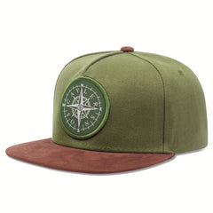 Compass Flat brimmed Adjustable Baseball Cap for Outdoor Sport
