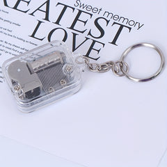 Portable Mini Acrylic Music Box Pendant for School Bag Coin Purse Keys