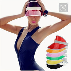 Candy PVC Visor Hat UV Protection Lightweight Sun Hat for Women