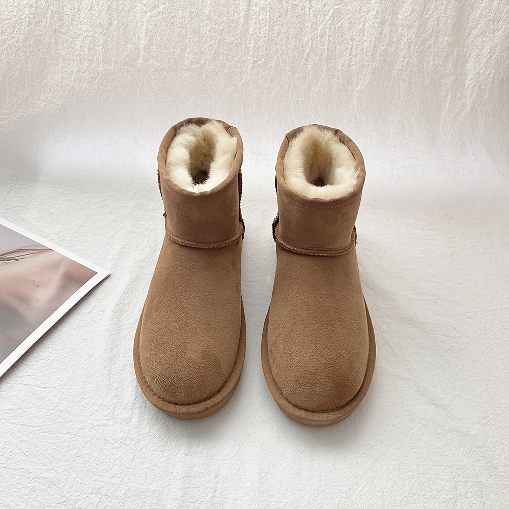 Unisex Snow Boots Warm Fleece Cozy Non slip Ankle Boots Plush Comfy