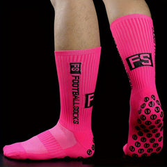 1pair Non slip Football Socks Outdoor Sports Mid calf Socks