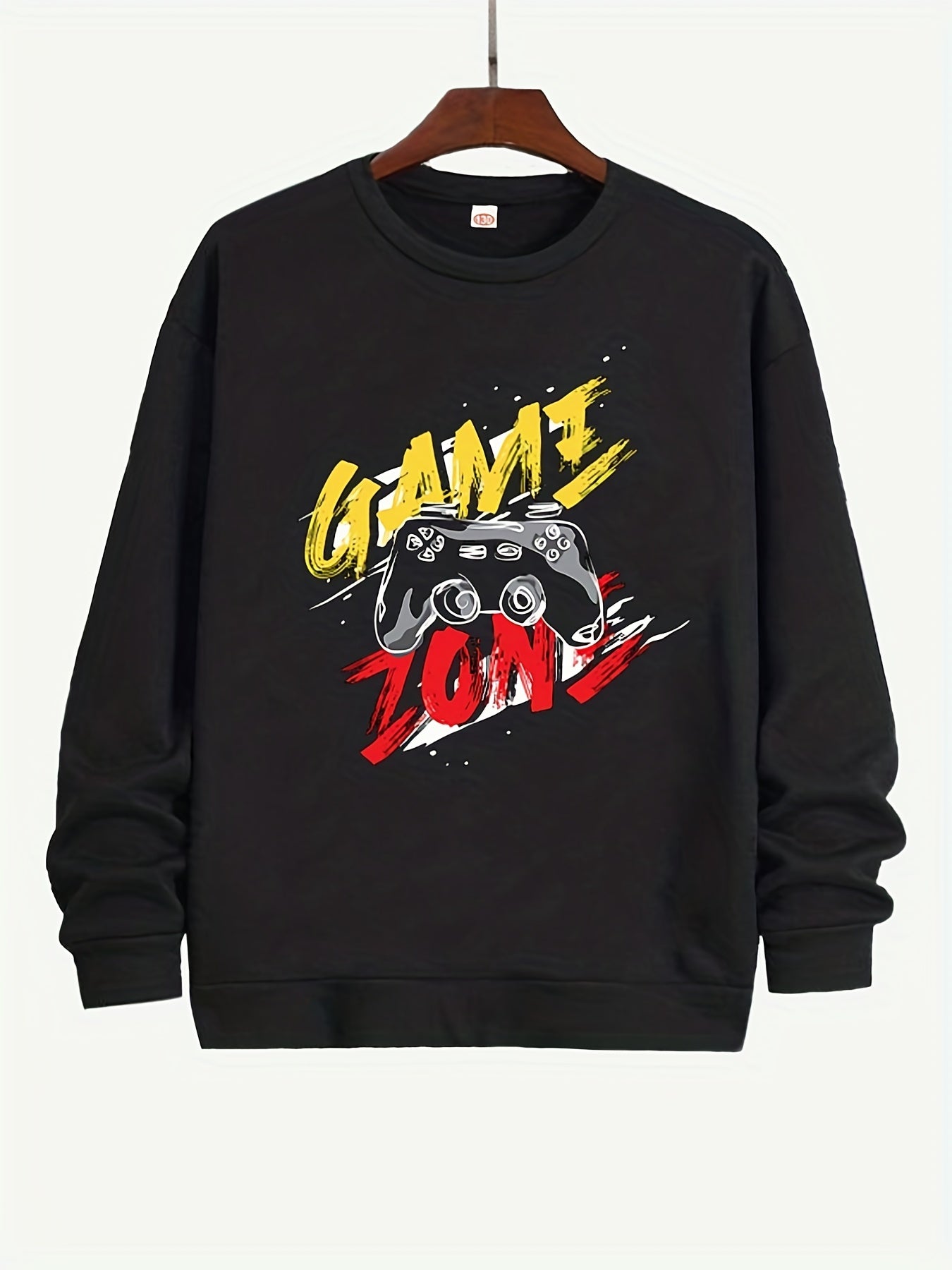 Boys GAME ON Letter Print Pullover Sweatshirt