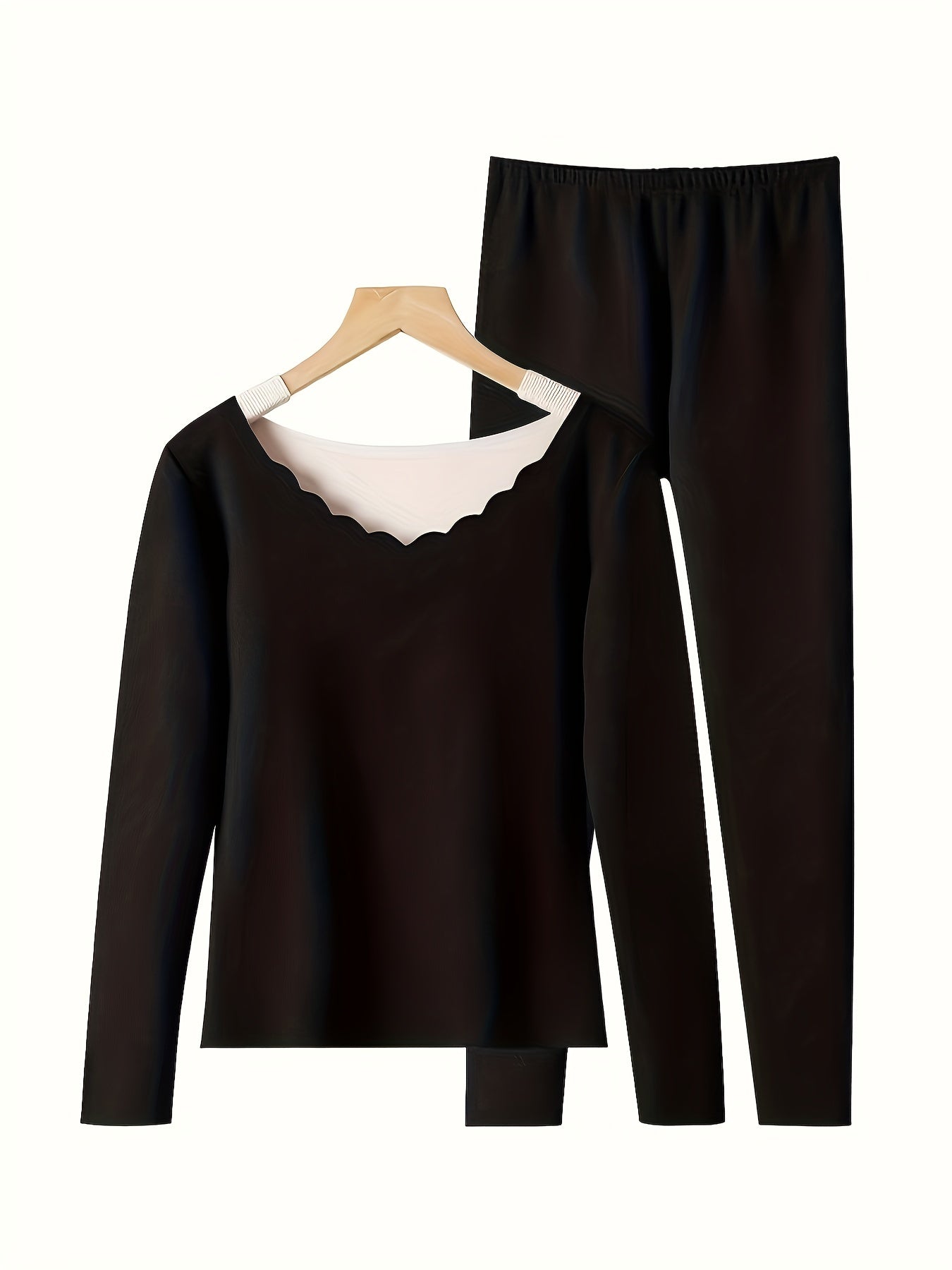 Women's Thermal Underwear Set Long Sleeve Crew Neck Tops & Pants