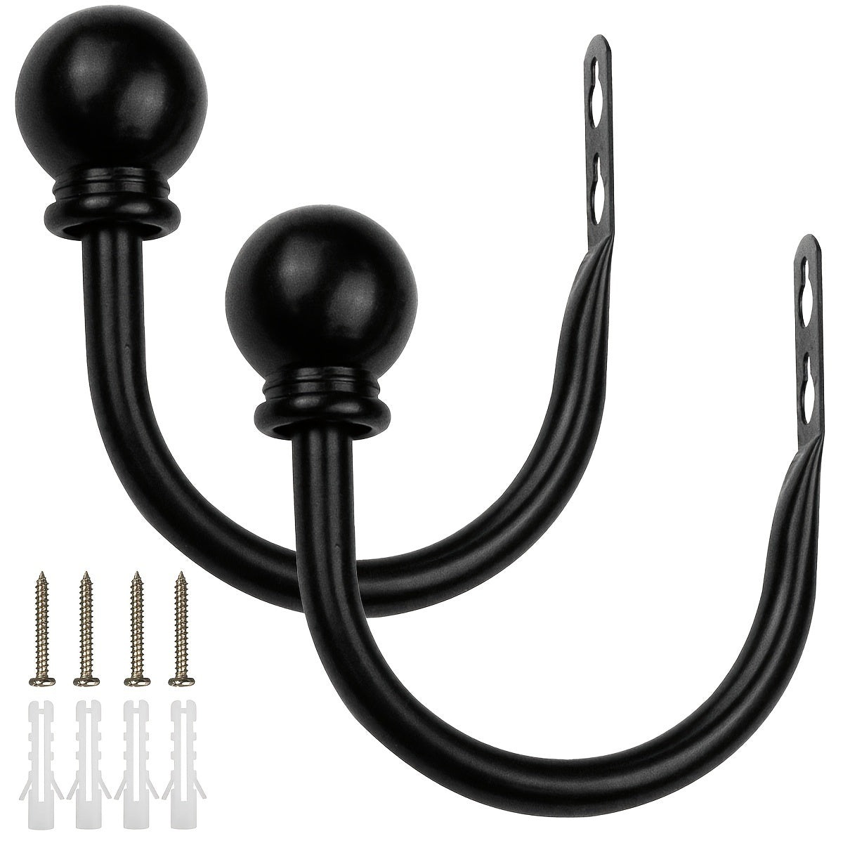 2pcs Metal Curtain Holdbacks U Shaped Hooks