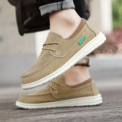 Men's Canvas Loafer Shoes Breathable Slip-On Shoes Spring and Summer