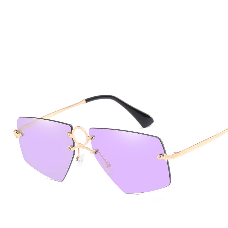 Personality Sunglasses Anti UV Frameless Concave Shaped Glasses