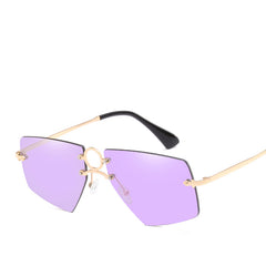 Personality Sunglasses Anti UV Frameless Concave Shaped Glasses