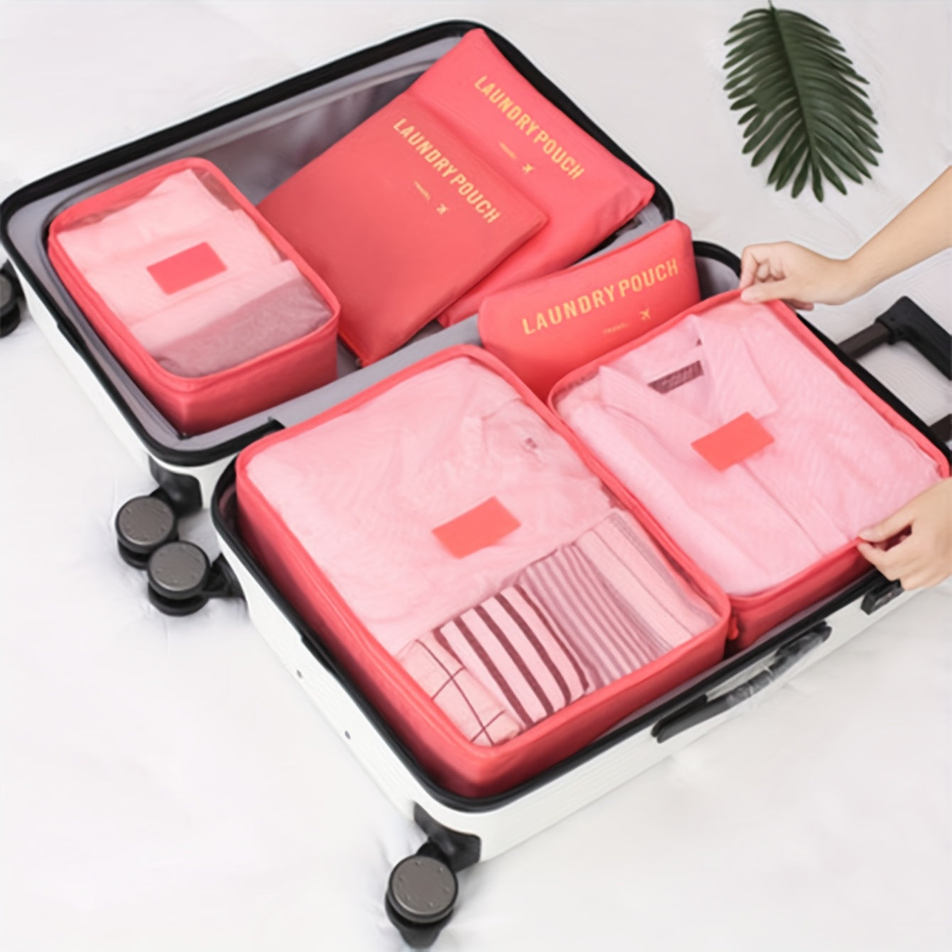 6pcs Travel Clothes Sorting Bag Foldable Packing Cubes Luggage Organizers