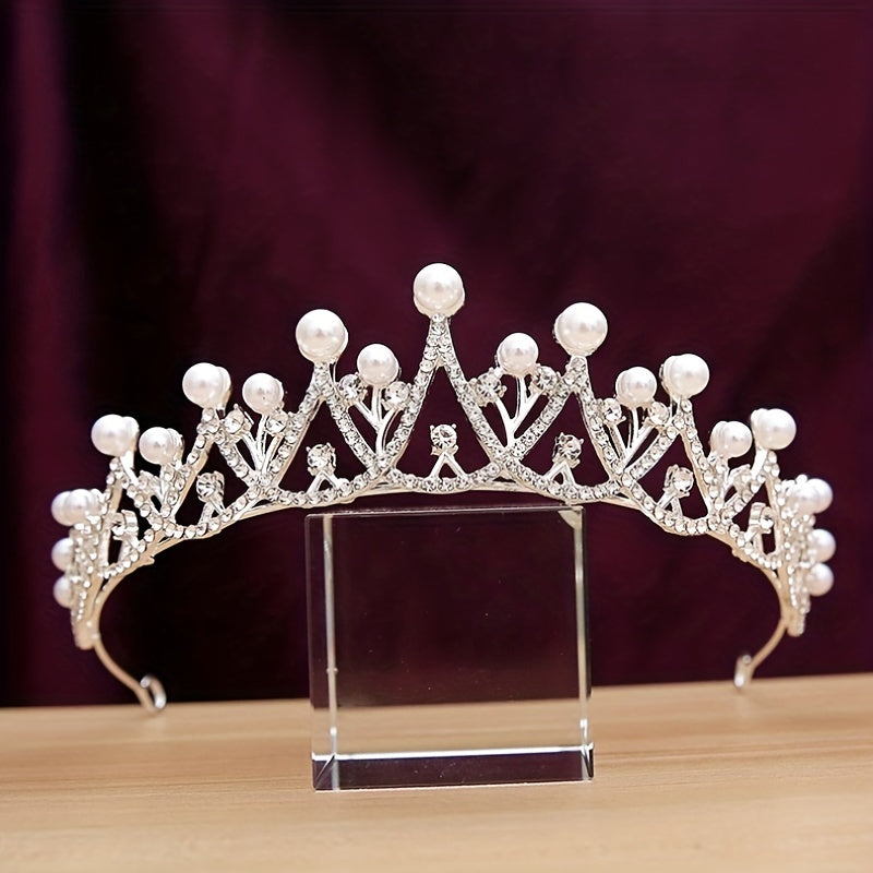 Bridal Rhinestone Faux Pearl Headband Tiara Wedding Hair Accessories