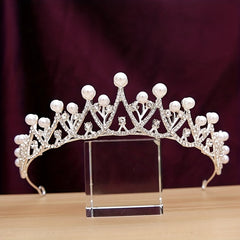 Bridal Rhinestone Faux Pearl Headband Tiara Wedding Hair Accessories