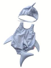 Toddler Boys Shark Swimsuit With Sponges Baby Bathing Suit