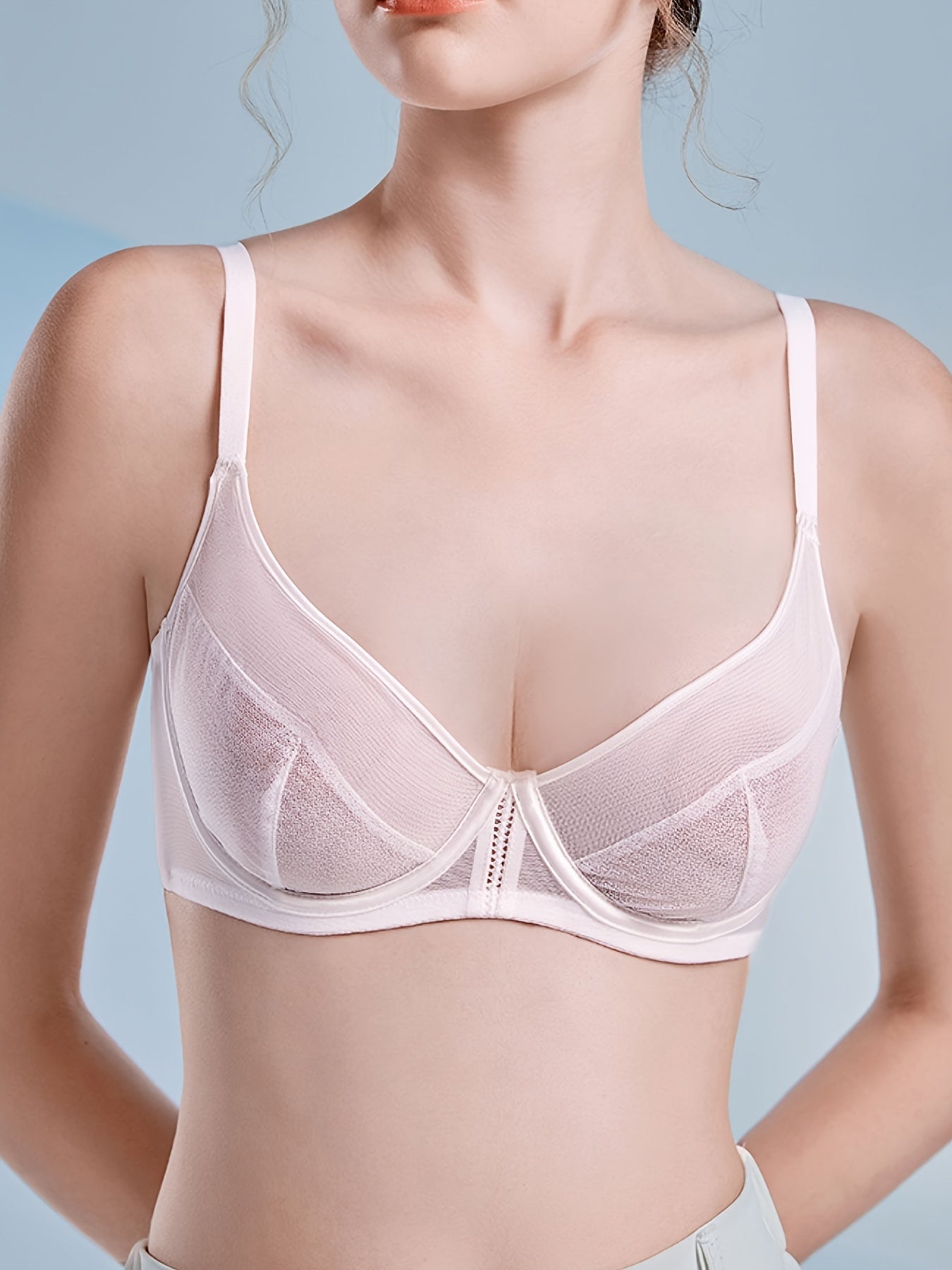Push-Up Bra Unlined Solid Comfy & Breathable Women's Lingerie