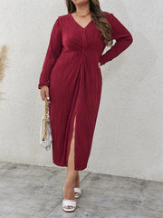Sexy Striped Long Sleeve V-Neck Bodycon Dress