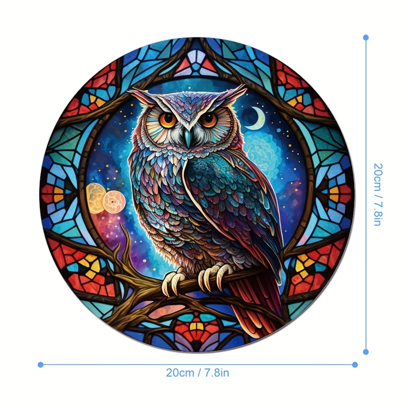 Owl Gaming Mouse Pad for Women/Girls Round Mousepad Non-slip Rubber Mat