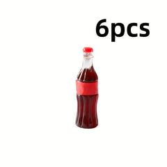 6pcs Cola Soda Bottle Models Realistic Dollhouse Drink Accessories