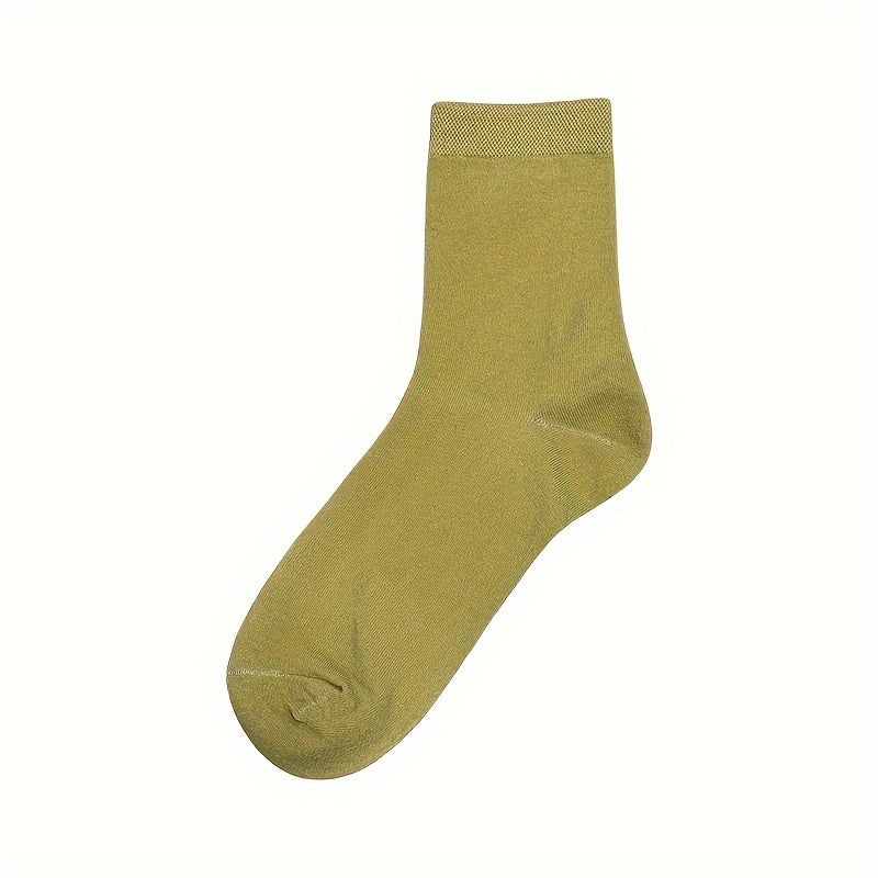 10 Pairs Women's Crew Socks Breathable & Comfy Mid Tube Stockings